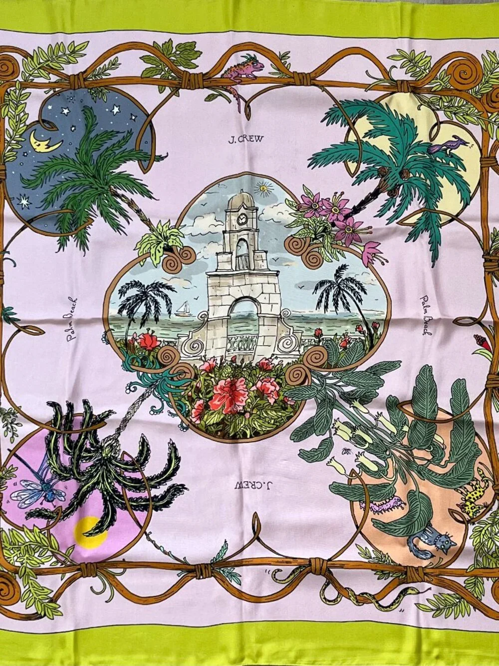J. Crew Limited Edition Palm Beach Silk Scarf NWT